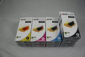 LD Ink Cartridge lot of 9- Black, Yellow, Magenta, Cyan For Canon With Chips Inc - Picture 1 of 5