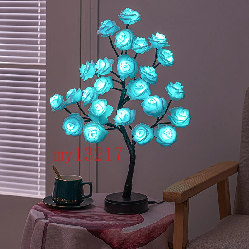 LED Table Lamp Rose Flower Tree USB Night Lights Home Decoration LED Table Light - Image 1 of 4