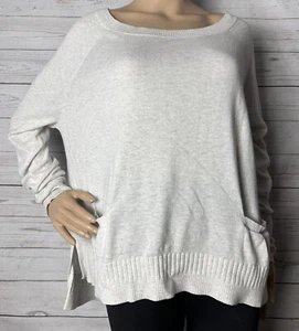 Victoria's Secret Pullover Kaschmirmischung Medium hellgrau Taschen dünnes Strickoberteil - Bild 1 von 13