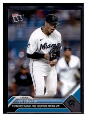 2023 Topps Now #606 Jesus Luzardo Blue Parallel Card #d 30/49 - Image 1 of 2