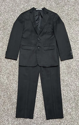 Conjunto de Traje a Rayas Negro PERRY ELLIS Talla 12 Chaqueta Pantalones Conjunto Vacaciones Niños Foto 1 de 4