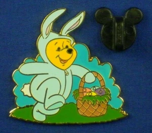 Winnie the Pooh Easter Bunny 2000 Carrying Eggs in Basket LE Pin # 1592  - Picture 1 of 4