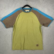 Territory Ahead Ringer Shirt Blue Green Colorblock Hiking Outdoor Cotton Mens M