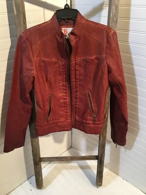 BERNARDO Brown Leather Zip Up Motorcycle Jacket - Small 289 - Image 1 of 4
