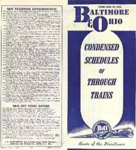B&O Passenger Timetable 1956 FREE SHIP - Imagen 1 de 1