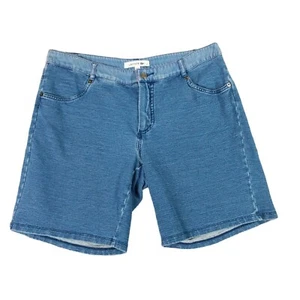 LACOSTE Denim Shorts Womens SZ 38 US M Blue Stretchy Casual Color Block Luxury - Picture 1 of 9