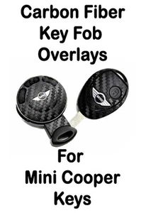 Calcomanía de pegatina de superposición de llaves de fibra de carbono convertible Mini Cooper - Imagen 1 de 5