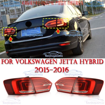 A Pair Wine red LED Car Taillights For Volkswagen Jetta Hybrid MK6 2015-2016 - Imagem 1 de 4