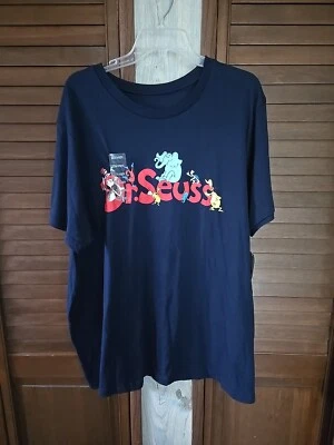 NWT Dr. Seuss Characters Womens Graphic Tee Shirt Blouse Blue  Size XXL  - Image 1 of 4