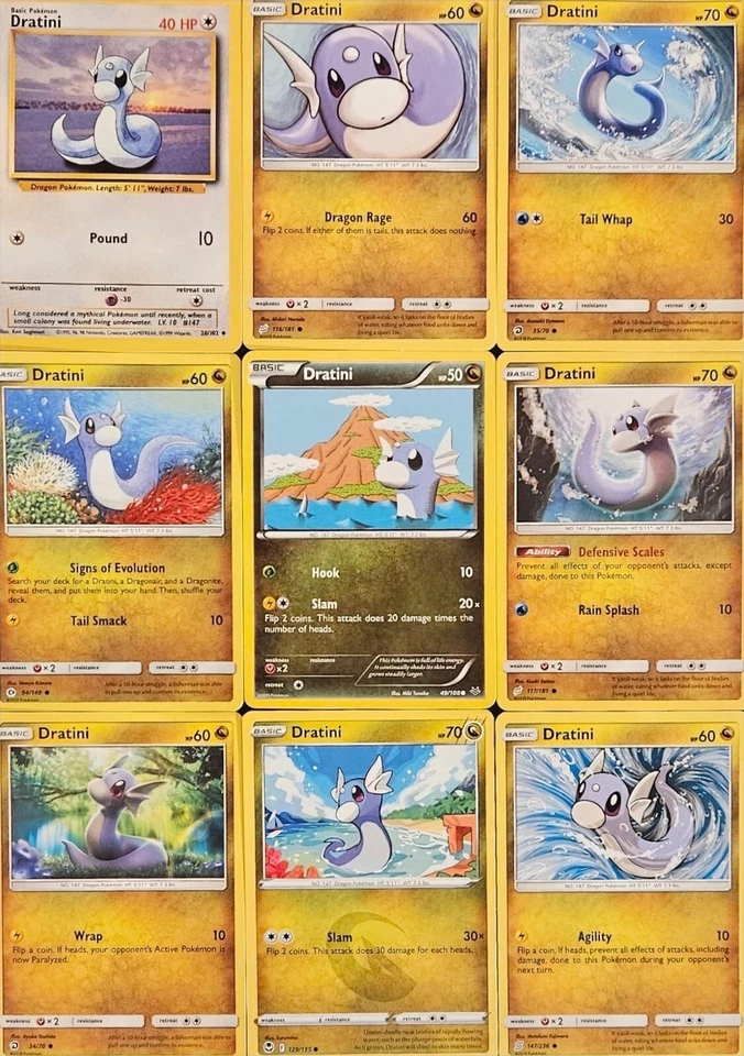 (9x) DRATINI + BASE Pokemon Card Collection Set Deck Building DRAGON - Image 1 of 1