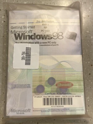 Microsoft Windows 98 v.1 Operating System W/Product Key And COA- Factory Sealed - Image 1 of 2