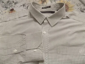 SEAN JOHN PLAID SHIRT TAILORED FIT POCKET LOGO SHOULDER STRAPS SIZE L - Picture 1 of 8