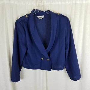 Deb Thin Cropped Military Marching Band Sailor Jacket Blazer Womens 12 Navy Gold - Picture 1 of 6