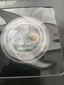 2021 Detroit Lions vs Green Bay Packers Dueling Game Day Coin 9/20/21 Lambeau