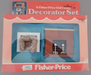 Vintage 1978 Fisher Price #254 Puppenhaus Dekorateur Set Stuhl & Kamin NEU! - Bild 1 von 6