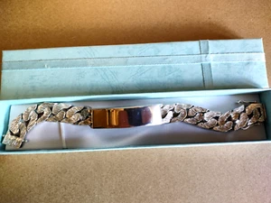 MEN'S HEAVY STERLING SILVER ID TEXTURED LINKS BRACELET WEIGHT 98 GRAMS - Picture 1 of 11