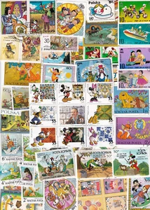 100 verschiedene Briefmarken Walt Disney , Comic , Kinder , Cartoon - Bild 1 von 2