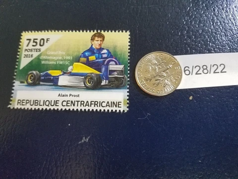 Alain Prost Grand Prix Race Car Driver 2016 Republique Centrafricaine Stamp Cover
