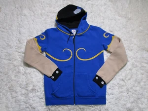 Chun Li Hoodie Womens Medium Blue Video Games Street Fighter Full Zip - Picture 1 of 11