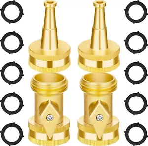 Brass Hose Nozzle - High Pressure Jet Nozzle, 4 Count, 3/4” GHT for Garden Hose - Picture 1 of 4