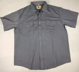 Coevals Club Men's Short Sleeve Shirt Casual Gray Snap Buttons Shirt XL - Picture 1 of 9