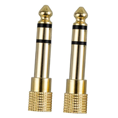 3.5mm AUX Female to 6.5mm Male Audio Connector Phone Power Amp Stereo Adapter - Image 1 of 4