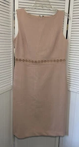 Ann Taylor Womens Dress Sz 8 Pink Blush Sleeveless Sheath Lace Trim NWT $149 - Picture 1 of 14