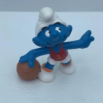 Smurfs 20211 Basketball Smurf Vtg Sports Figure PVC 1985 Schleich Peyo Figurine - Image 1 of 4