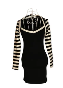 Body Natural Dress Jumper Bodycon Mini Black and White Size S - Picture 1 of 8