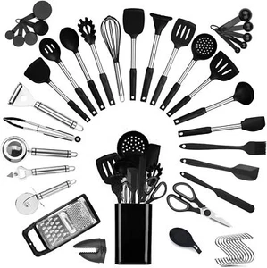 Kitchen Utensil Setsilicone Cooking Utensils46 Kitchen Gadgets & Spoons For Nons - Picture 1 of 8