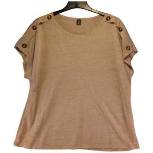 Shein Curve Damen Pullover Größe XL beige statisch ärmellos Rundhalsausschnitt - Bild 1 von 8