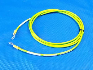 Erdungskabel 2 Meter Erdungsleitung Grün Gelb 6mm² Öse M6 - Picture 1 of 3