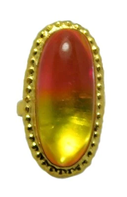 Ametrin Quarz Ringe vergoldet Handarbeit Edelstein Schmuck großer Ring Gr-10 - Bild 1 von 4