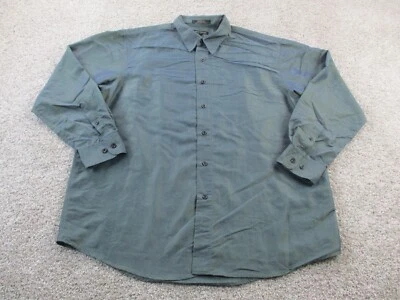 Camisa Marc Edwards Abotonada Para Hombre Manga Larga Extra Grande Verde Satinado Usada en Excelente Condición Foto 1 de 4