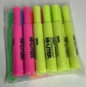 Vintage Avery 12 fluoreszierende Hi-Liter Highlighting Marker Textmarker USA neu - Bild 1 von 5