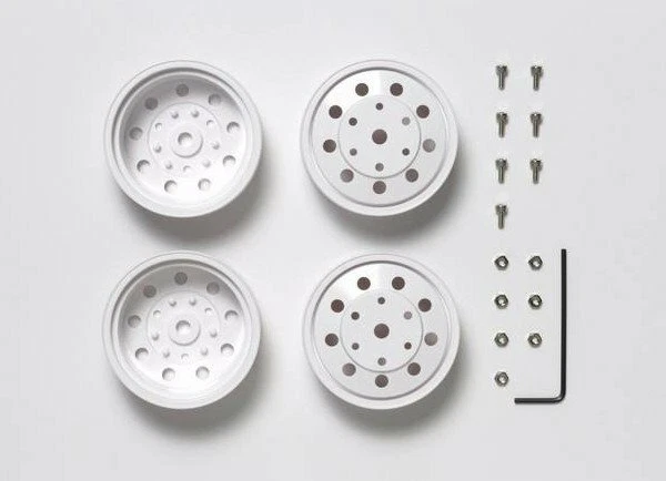 Tamiya 56542 1/14 RC Tractor Truck Rear Wheels (22mm/White)Hauler/Scania/Man - Image 1 of 1