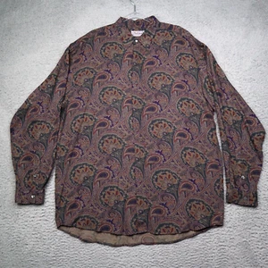 Vintage Paul Smith Shirt Mens Size 3 (XL) Paisley Print Rayon Wool Lightweight - Picture 1 of 17