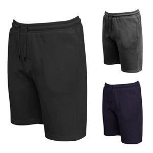 Men's Jersey Fleece Jogging Shorts - Comfortable Summer Loungewear with Pockets - Picture 1 of 10