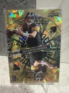 Ben Roethlisberger 2024 Comodín 5 Cartas Draw Mazo Apilado DORADO KING ESPEJO 1/1 - Imagen 1 de 11