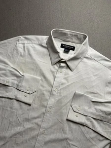 Mizzen + Main Shirt Mens L Check Button Up Trim Fit Plaid Performance Casual - Picture 1 of 15