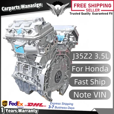 J35Z2 3.5L Long Block Engine Assembly For 08-18 Honda Accord Crosstour Acura RDX - Image 1 of 4