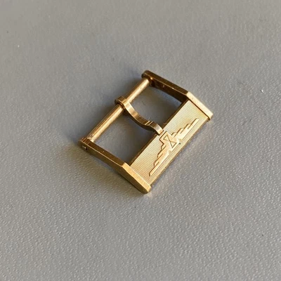 Correa de reloj Longines original vintage chapada en oro hebilla de Unroc 16 mm Foto 1 de 4