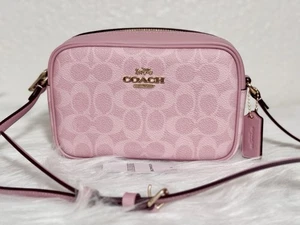 NWT Coach Mini Jamie Camera Bag In Signature Canvas In Powder Pink CY752 - Picture 1 of 13