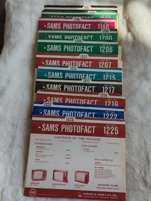 11 Sams Photofact Folder Bundle Manuals 1187 88 96 1200 06 07 15 17 19 22 1225 - Image 1 of 4