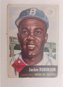 JACKIE ROBINSON TOPPS 1953 BASEBALL CARD #1 FAIR W PUNCH HOLE - Picture 1 of 8