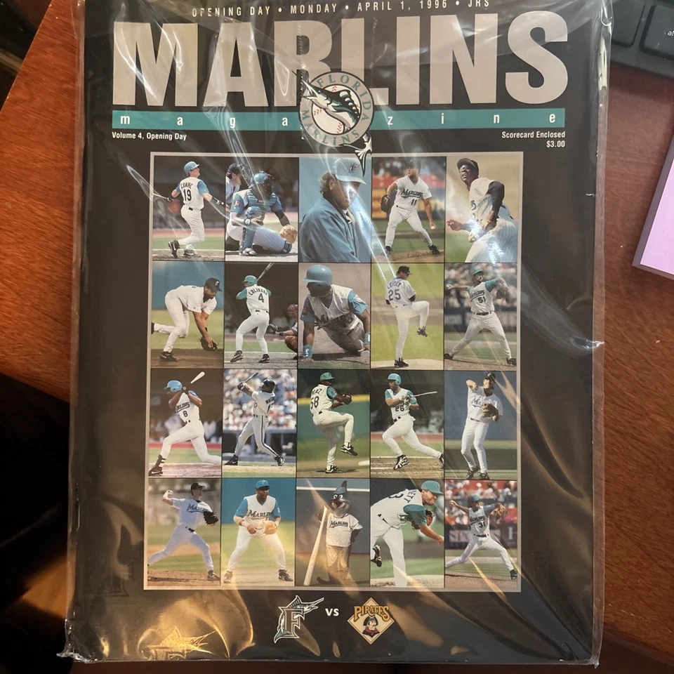  Miami Florida Marlins Opening Day Magazine 1996 April 1 - Image 1 of 1