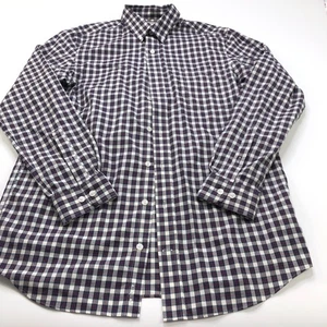 Duluth Trading Co. TRIM FIT Large TALL Button LS Cotton Plaid Collared Shirt - Picture 1 of 8