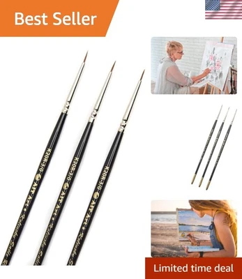 Exquisite 3/0 Round Kolinsky Detail Brushes - Ideal for Oil and Acrylic Painting - Image 1 of 4