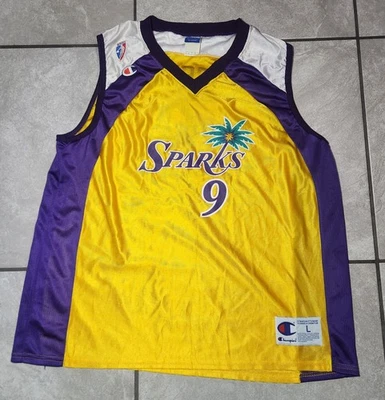 Camiseta deportiva de colección de los 90 campeona Los Angeles Sparks Lisa Leslie #9 para mujer grande WNBA Foto 1 de 4