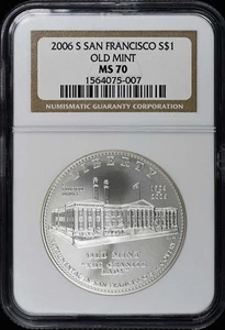 2006 S SAN FRANCISCO Modern Commemorative OLD MINT S$1 NGC MS70 - Picture 1 of 2